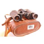 Pair of vintage Kenbar 8x25 cased binoculars, inscribed HMS. Not available for in-house P&P