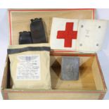 WWII German Cellar Find. Luftshultz Buckle, Fist Aid Dressing and Arm Band. P&P Group 1 (£14+VAT for