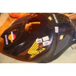 Modern fiberglass Honda Viper motorcycle tank cover and a matching fairing screen. Not available for
