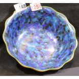 Large Cloisonne scalloped footed bowl, D: 23 cm. P&P group 2 (£18+ VAT for the first lot and £3+ VAT