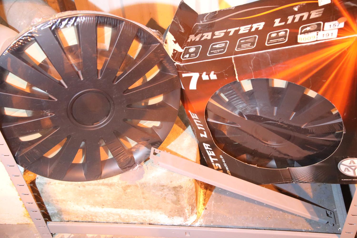 Set of four 17" master line wheel trims, new old stock. Not available for in-house P&P