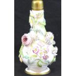 Large Coalport covered floral encrusted vase, H: 25 cm. P&P Group 3 (£25+VAT for the first lot