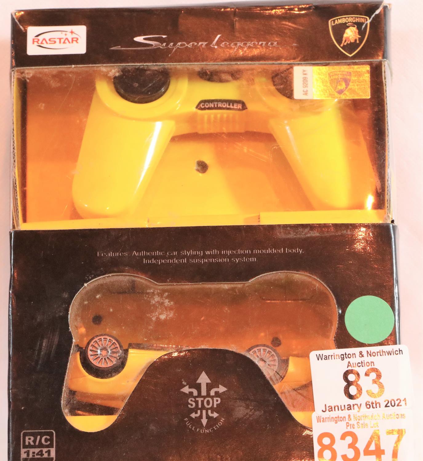 Boxed RASTAR Superleggera remote control Lamborghini model car. Not available for in-house P&P