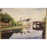 Tony Birks limited edition print of the Bridgewater Canal, Lymm 1988, 49/250, 28 x 24 cm. Not