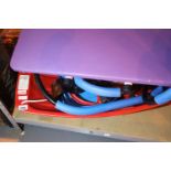 Two child's sleighs, six smaller sleighs, an ab exerciser and a step board. Not available for in-