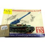 Heller 1/35 scale AMX 13 with 155 gun. P&P Group 1 (£14+VAT for the first lot and £1+VAT for