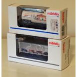 Marklin H0 3-rail pair of wagons. 94045 Christmas wagon, and 4890.100 Info Tage wagon. New. P&P