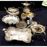 Quantity of mixed silver plate including four piece tea service. P&P Group 3 (£25+VAT for the