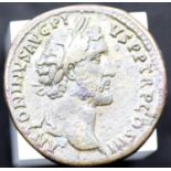Roman Bronze Sestertius AE1 Antoninus Pius high grade specimen. P&P Group 1 (£14+VAT for the first