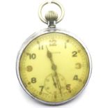 Military pocket watch by Helvetia marked GS/TP P79756 and crows foot verso, working at time of