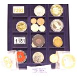 Mixed coins and tokens, including Jersey poppy coin. P&P Group 2 (£18+VAT for the first lot and £3+