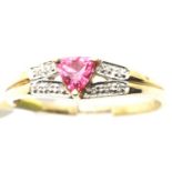 Ladies 9ct gold diamond ring, size S, 2.5g. P&P Group 1 (£14+VAT for the first lot and £1+VAT for