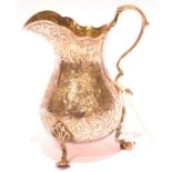 Victorian hallmarked silver cream jug, London assay 1847, 175g. P&P Group 1 (£14+VAT for the first