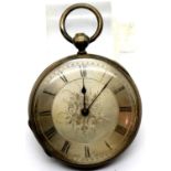 White metal key wind Continental pocket watch by JF Jacot. P&P Group 1 (£14+VAT for the first lot
