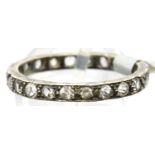 Vintage 9ct gold stone set full eternity ring, size Q, 2.5g. P&P Group 1 (£14+VAT for the first