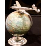 Weber Costello Co 12" globe with aeroplane mounting. P&P Group 3 (£25+VAT for the first lot and £5+