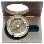 Hardwood cased antiqued brass compass bearing NSDAP engraving verso. P&P Group 1 (£14+VAT for the