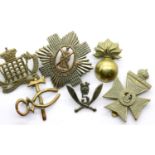 Six British military cap badges. P&P Group 1 (£14+VAT for the first lot and £1+VAT for subsequent