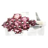 Sterling silver pink tourmaline ring. Size O, 2.6g. P&P Group 1 (£14+VAT for the first lot and £1+