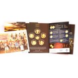Waterloo coins including a full set with 14ct gold proof and other coins including silver with three