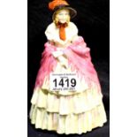 Early Royal Doulton figurine, a Victorian Lady HN 727 Potted by Doulton & Co, H: 19 cm. P&P Group