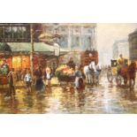 Walter Sita (French, 20th century) oil on canvas, Parisian street scene, 51 x 61 cm. Not available