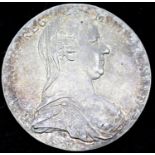 Silver Maria Theresa Thaler copy coin. P&P Group 1 (£14+VAT for the first lot and £1+VAT for