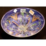 Julia Carter Preston, a large lustre glazed sgraffito decorated bowl, D: 29 cm. P&P Group 3 (£25+VAT