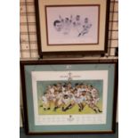 Michael Grimsdale limited edition print of the England Rugby Grandslam Champions 1995, overall 85