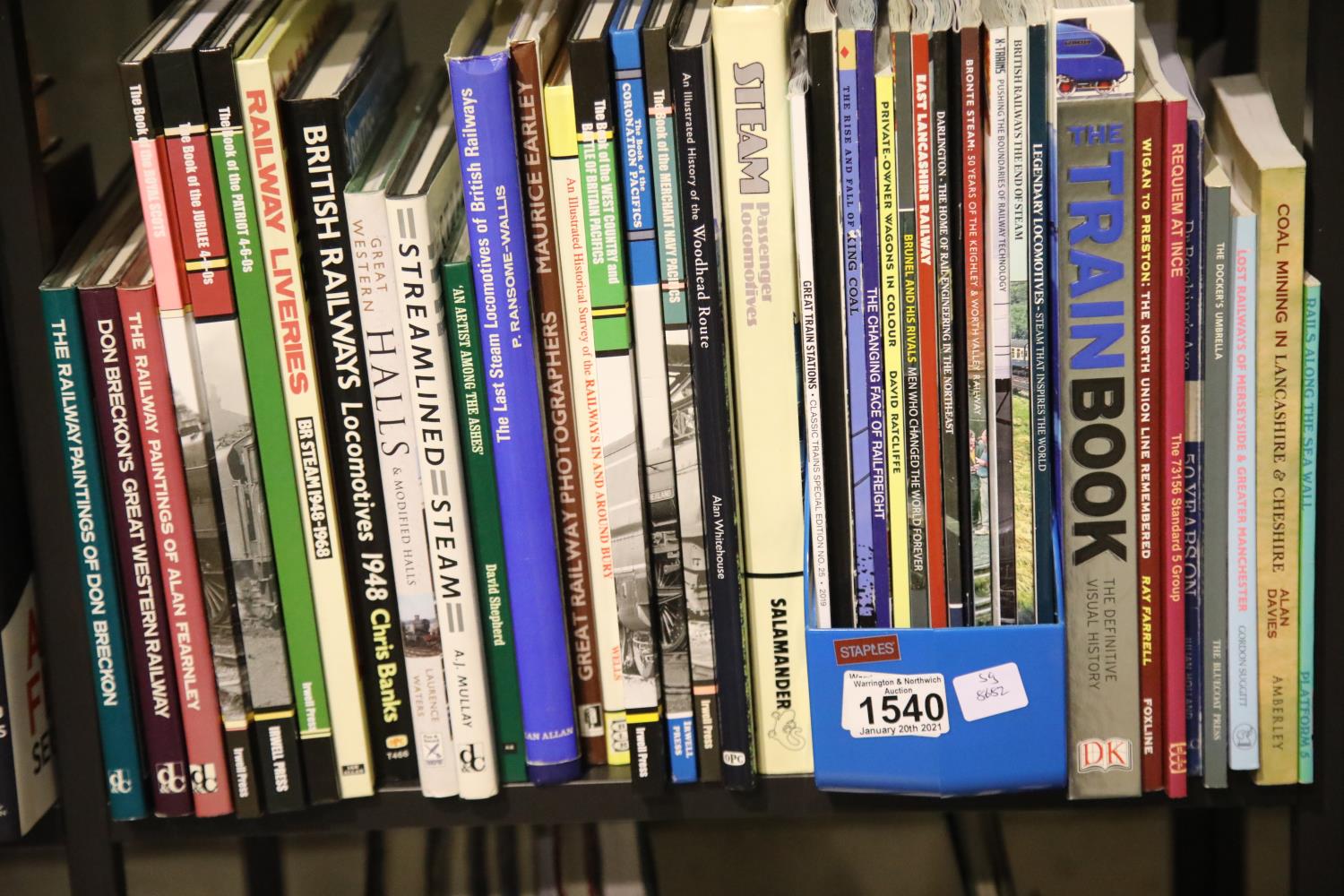 Two shelves of railway related mainly hardback books. P&P on this lot does not fall into our postage - Image 2 of 3