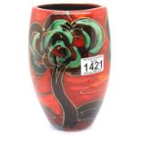 Anita Harris Deco Tree vase, signed in gold, H: 19 cm. P&P Group 2 (£18+VAT for the first lot and £