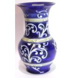 Large Moorcroft Ferns blue and white vase, H: 26 cm. P&P Group 3 (£25+VAT for the first lot and £5+