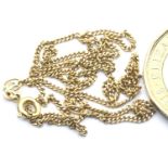 9ct gold neck chain, L: 41 cm, 2.0g. P&P Group 1 (£14+VAT for the first lot and £1+VAT for