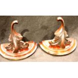 A pair of Victorian carved mahogany wall brackets, each 15 x 18 cm. P&P Group 2 (£18+VAT for the