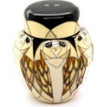 Moorcroft Tengu Owl ginger jar, H: 11 cm. P&P Group 1 (£14+VAT for the first lot and £1+VAT for