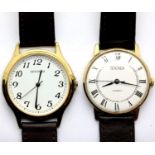 Two gents Sekonda wristwatches, both on faux leather straps and working at lotting. P&P Group 1 (£