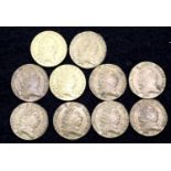 Collection of ten Georgian Guinea gaming tokens by Fattorini, Bradford. P&P Group 1 (£14+VAT for the