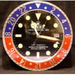 Dealers point of sale wall clock with sweeping second hand and Pepsi bezel, working at time of