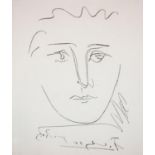 After Pablo Picasso, a 1950s plate engraving L'Age de Soliel, 20 x 25 cm. P&P Group 3 (£25+VAT for