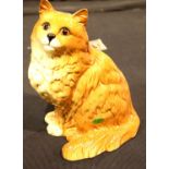 Beswick ceramic cat no 1867, Ginger, H: 22 cm. P&P Group 2 (£18+VAT for the first lot and £3+VAT for