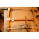 Vintage frame bow saw. P&P group 2 (£18+VAT for the first lot and £3+VAT for subsequent lots)