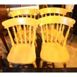 Set of four beech kitchen chairs. Not available for in-house P&P, contact Paul O'Hea at Mailboxes on