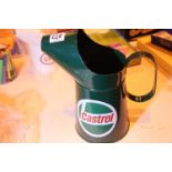 Green metal Castrol oil can, H: 30 cm. P&P Group 2 (£18+VAT for the first lot and £3+VAT for