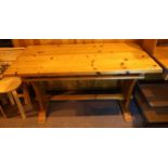 Large rectangular pine kitchen table. Not available for in-house P&P, contact Paul O'Hea at