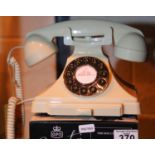 Ivory GPO Carrington, push button telephone in 1920s styling with pull out pad tray, compatible with