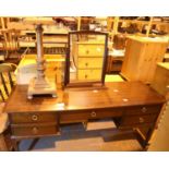 Five drawer stag dresser with non matching cheval type mirror. Not available for in-house P&P,