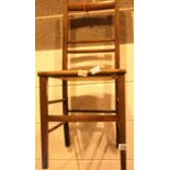 Single oak faux leather ladder back bedroom chair. Not available for in-house P&P, contact Paul O'