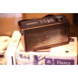 GPO Darcy portable analogue FM/AM radio with alarm clock, preset 20 radio stations. P&P Group 2 (£