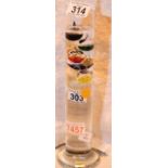 Glass tube thermometer. Not available for in-house P&P, contact Paul O'Hea at Mailboxes on 01925