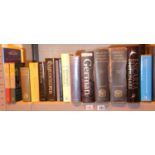 Shelf of dictionaries. Not available for in-house P&P, contact Paul O'Hea at Mailboxes on 01925
